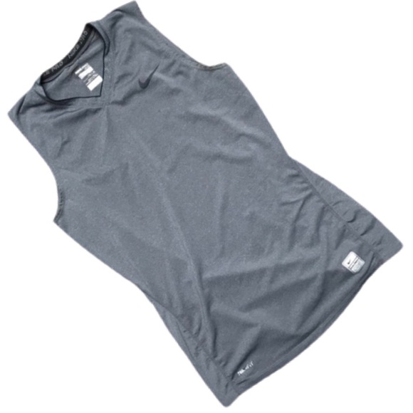 NIKE PRO Grey Fitted Sleeveless Performance Top - Picture 1 of 7